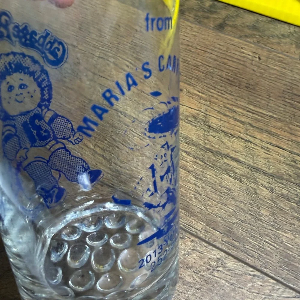 Vintage Cabbage Patch Kids Maria's Carry‎ Out Glasses Set of 3 Bubble Base